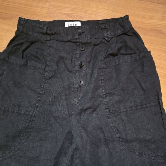 Joie Linen Button Front Pants Size 6 - Picture 3 of 5